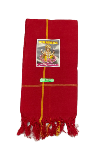 Swami Thundu - Red Color Cotton Towel