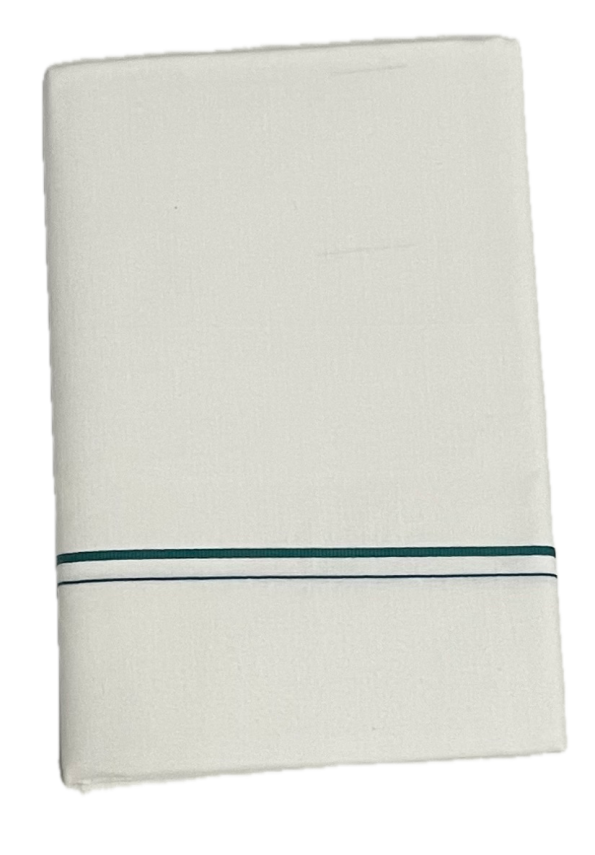 Mens Cotton Pure White Thin Border Dhoti - Sarathi 2M