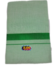 Green shaded White Cotton Dhoti